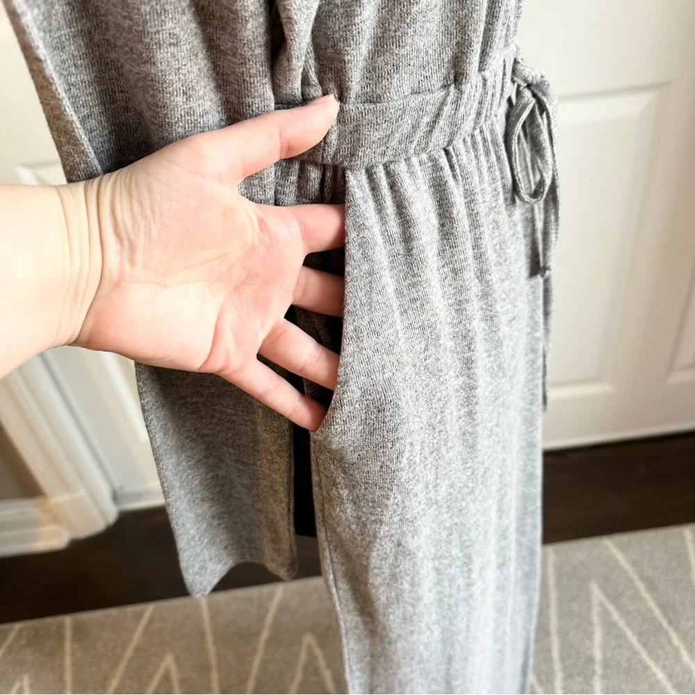 Como Blu Gray Brushed Jersey Pull on Long Sleeve Romper Jumpsuit - Picture 4 of 8